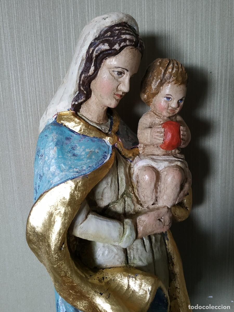 Arte: VIRGEN MAR&Iacute;A EN TALLA DE MADERA - Foto 3