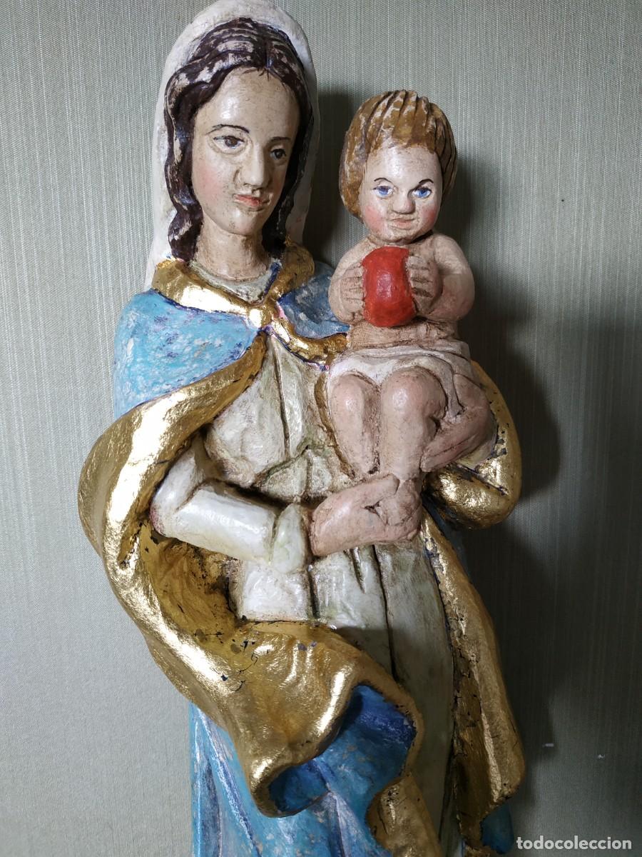 Arte: VIRGEN MAR&Iacute;A EN TALLA DE MADERA - Foto 6