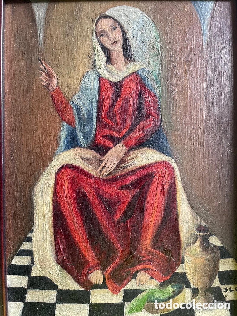 Arte: &Oacute;leo sobre tabla antigua - Foto 2