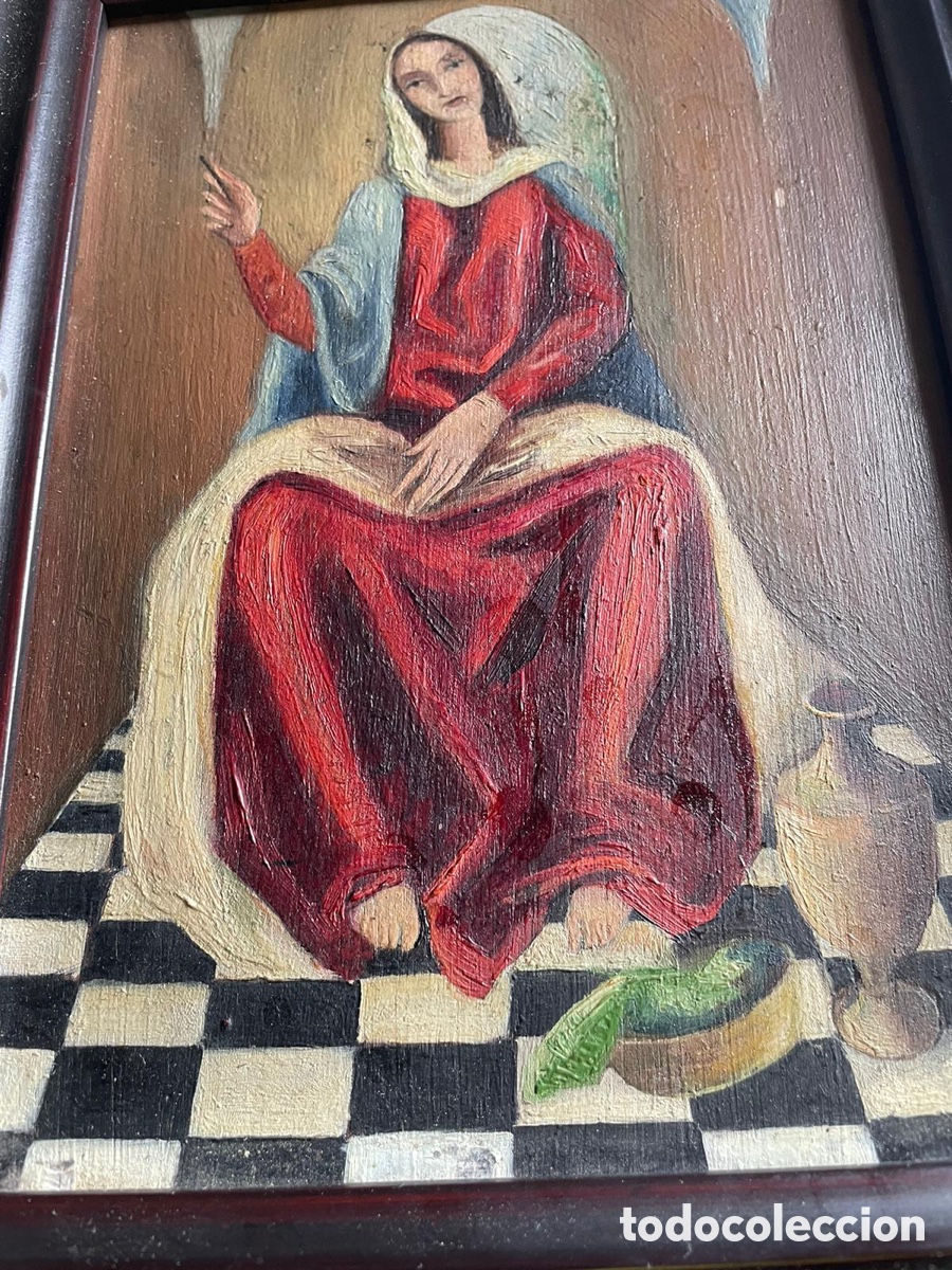 Arte: &Oacute;leo sobre tabla antigua - Foto 3