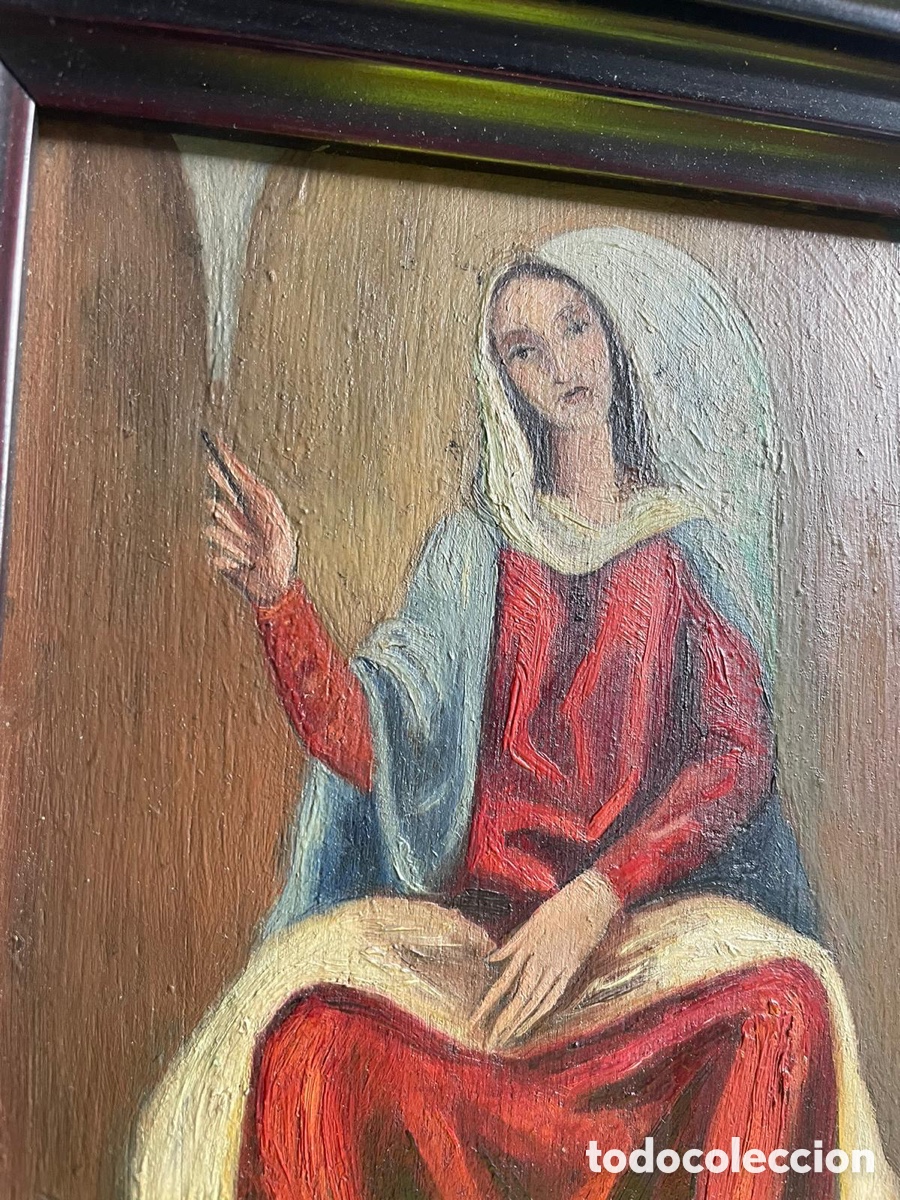 Arte: &Oacute;leo sobre tabla antigua - Foto 4