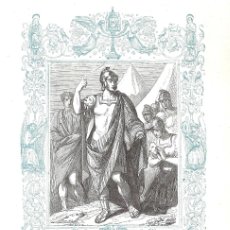 Arte: AÑO 1853 GRABADO RELIGIOSO - SAN MAURICIO, MARTIR - AÑO CRISTIANO - 17 X 26 CM