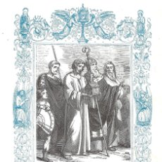 Arte: AÑO 1853 GRABADO RELIGIOSO - LA EXALTACIÓN DE LA SANTA CRUZ - AÑO CRISTIANO - 17 X 26 CM