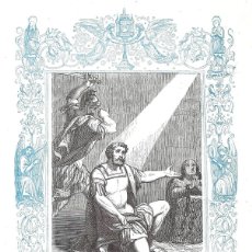 Arte: AÑO 1853 GRABADO RELIGIOSO -SAN FELIPE Y COMPAÑEROS MÁRTIRES - AÑO CRISTIANO - 17 X 26 CM