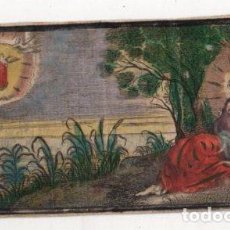 Arte: GRABADO RELIGIOSO COLOREADO SOBRE PAPEL. SIGLO XVIII