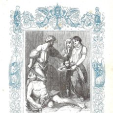 Arte: AÑO 1853 GRABADO RELIGIOSO -LA DEGOLLACIÓN DE SAN JUAN BAUTISTA - AÑO CRISTIANO - 17 X 26 CM