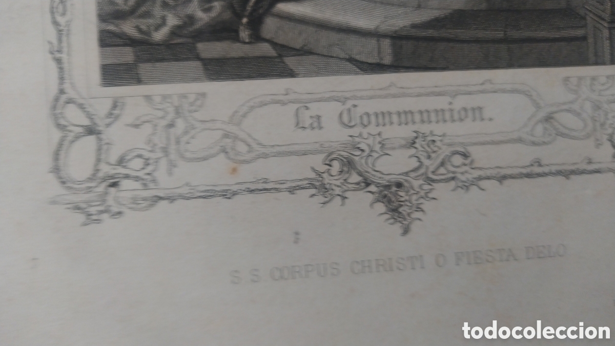 Arte: ANTIGUO GRABADO EN PLANCHA DE LA COMUNI&Oacute;N - Foto 5