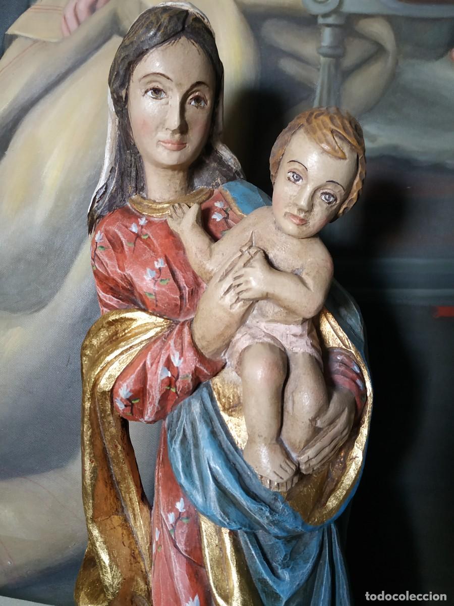 Arte: talla de VIRGEN DE MADERA CON EL NI&Ntilde;O - Foto 3