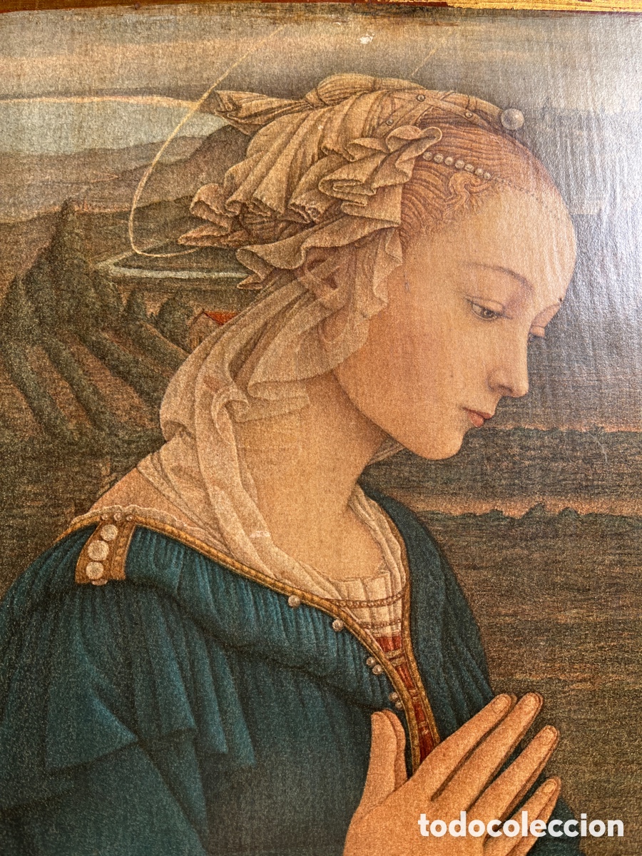 Arte: IP Madonna de Boticelli. L&aacute;mina sobre tabla de madera, . - Foto 2