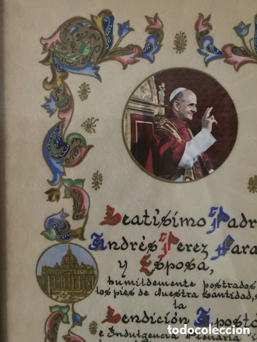 Arte: Cuadro documento original religioso del Vaticano - Foto 2