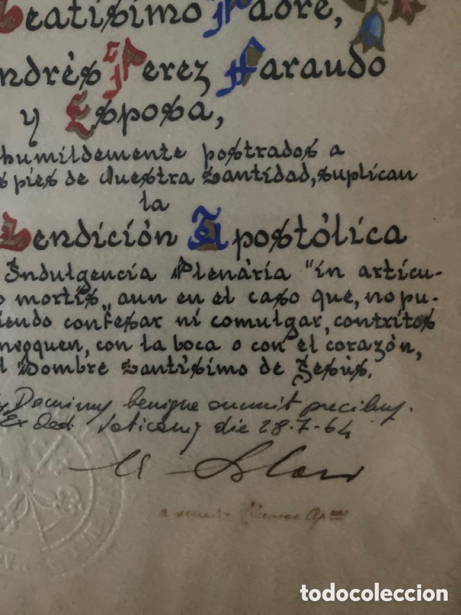 Arte: Cuadro documento original religioso del Vaticano - Foto 3