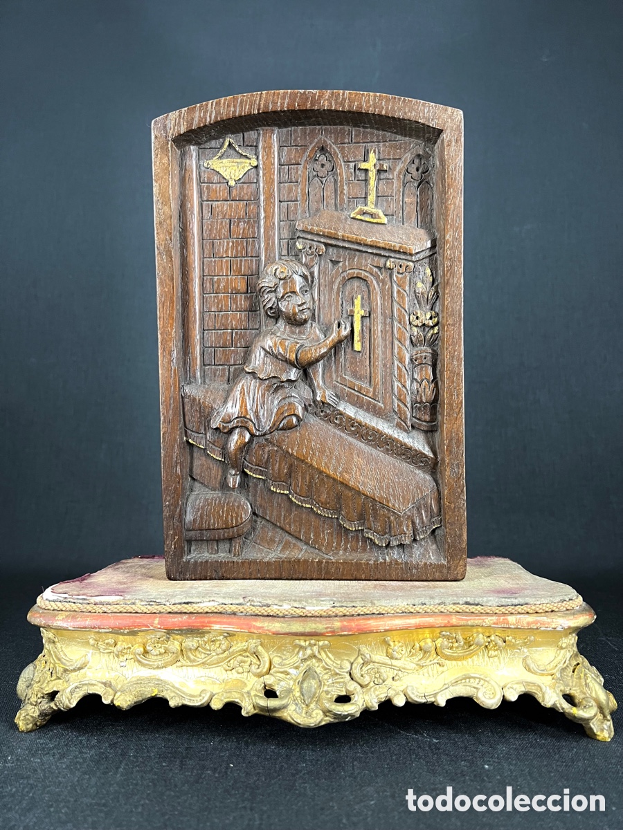 Arte: Relieve en madera tallada y dorada. S.XIX. - Foto 5