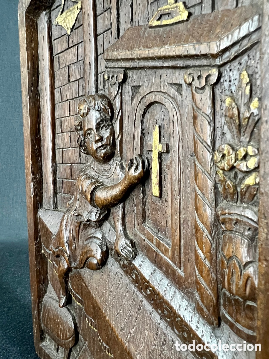 Arte: Relieve en madera tallada y dorada. S.XIX. - Foto 7