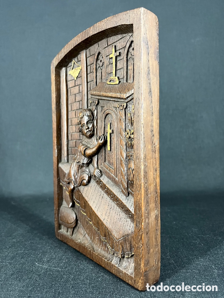 Arte: Relieve en madera tallada y dorada. S.XIX. - Foto 8
