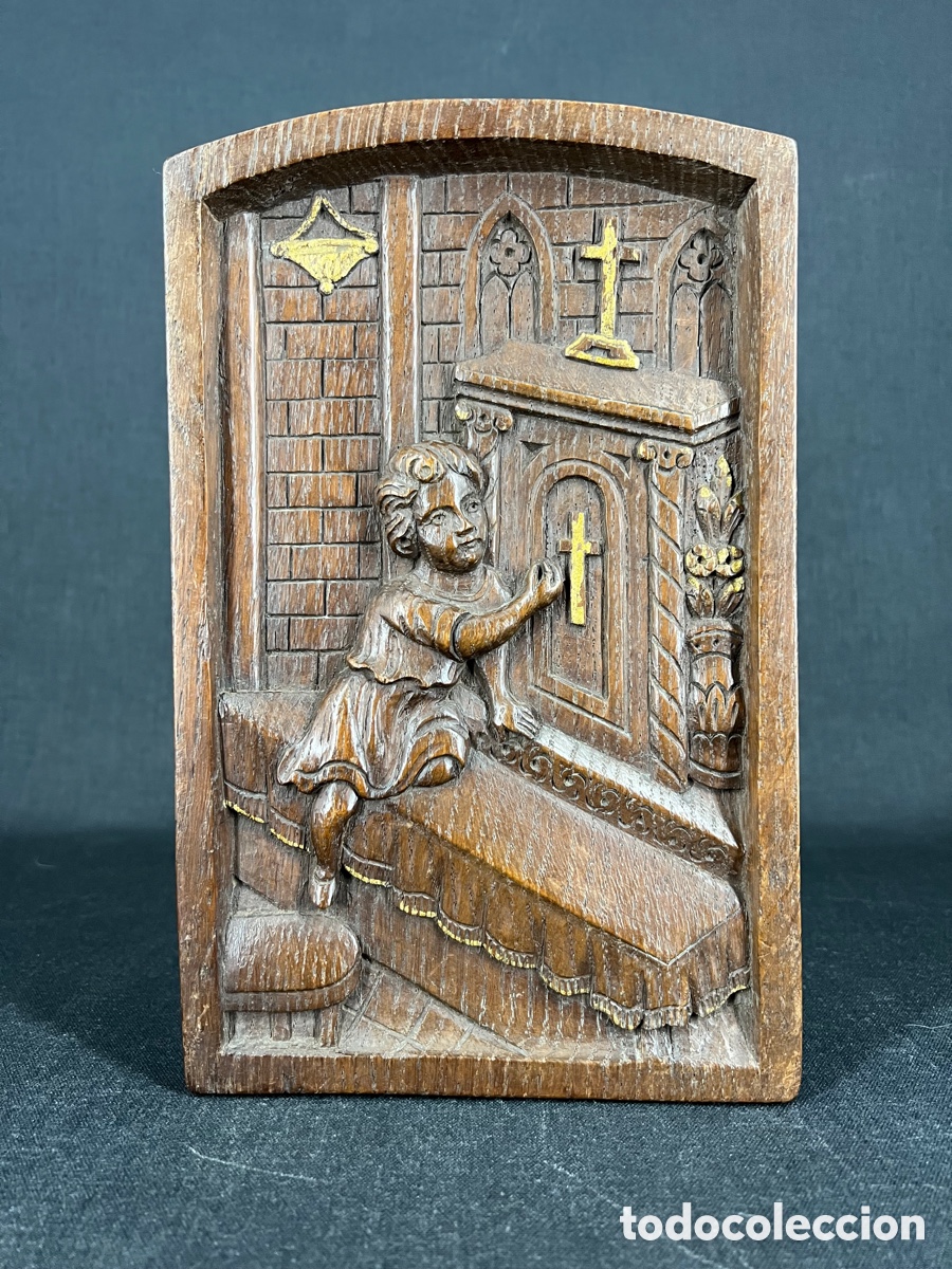 Arte: Relieve en madera tallada y dorada. S.XIX. - Foto 10