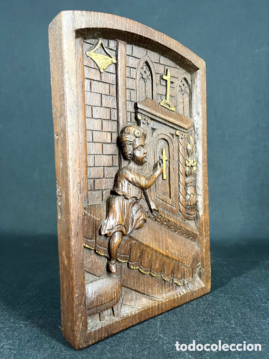 Arte: Relieve en madera tallada y dorada. S.XIX. - Foto 12