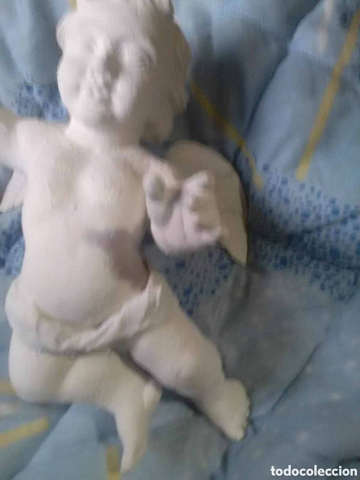 Arte: Antiguo &aacute;ngel policromado al &oacute;leo - Foto 3