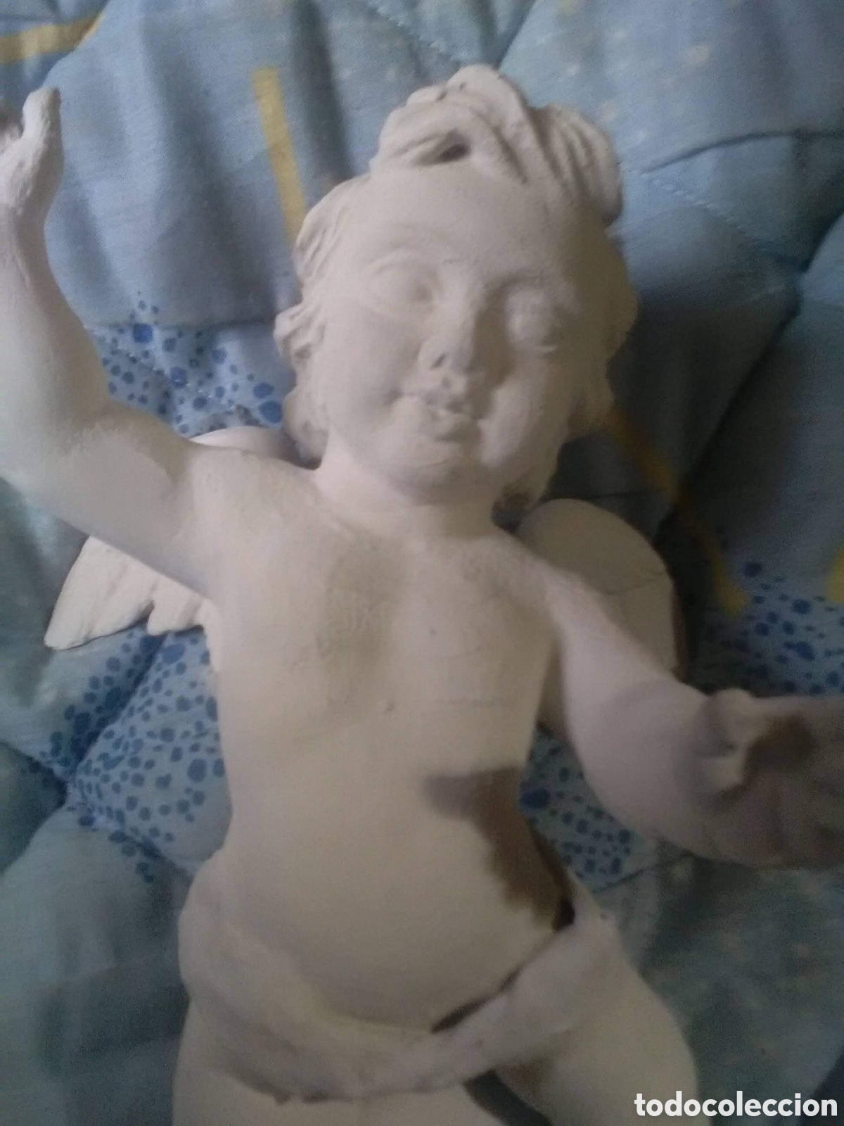 Arte: Antiguo &aacute;ngel policromado al &oacute;leo - Foto 6