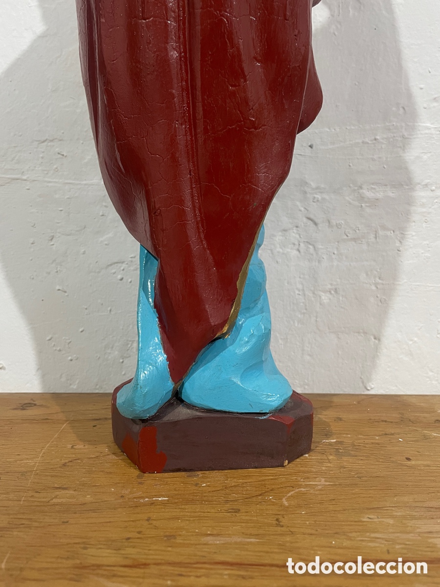 Arte: VIRGEN CON NI&Ntilde;O TALLADA EN MADERA - Foto 7
