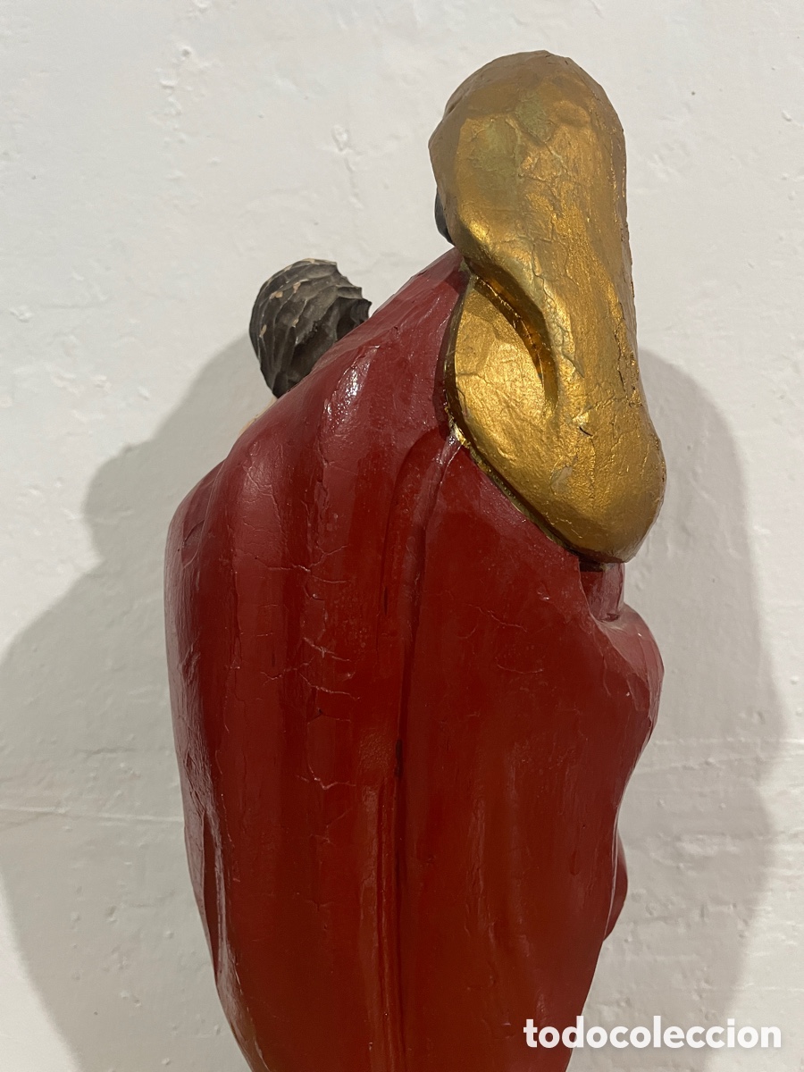 Arte: VIRGEN CON NI&Ntilde;O TALLADA EN MADERA - Foto 10