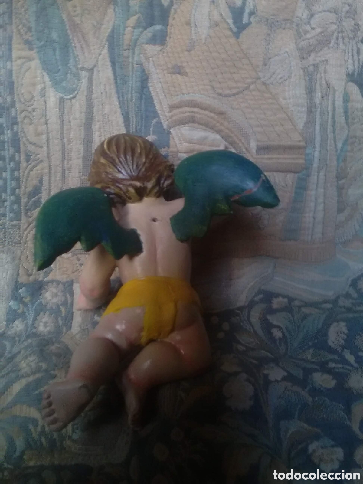 Arte: Antiguo &aacute;ngel policromado al &oacute;leo - Foto 9