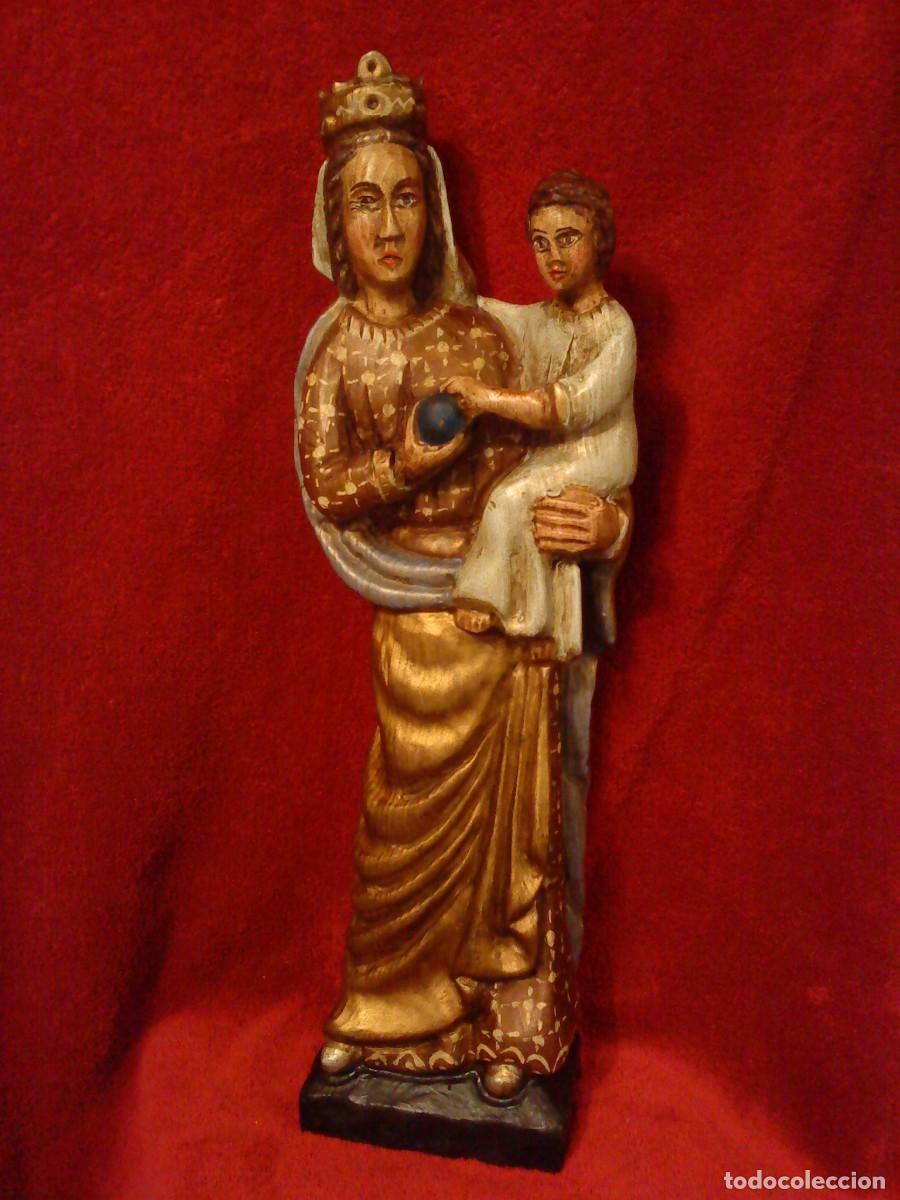 Arte: TALLA MADERA DE VIRGEN DE ESTILO G&Oacute;TICO - Foto 1