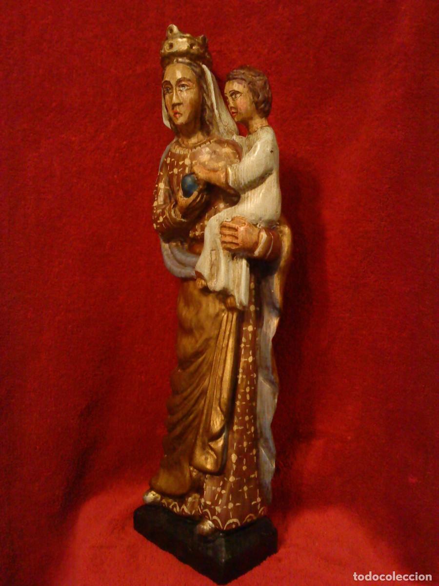 Arte: TALLA MADERA DE VIRGEN DE ESTILO G&Oacute;TICO - Foto 3