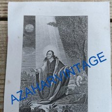 Arte: 1832, GRABADO, JESUS ORANDO EN EL HUERTO, ENRIQUE BOIX, 85X125MM