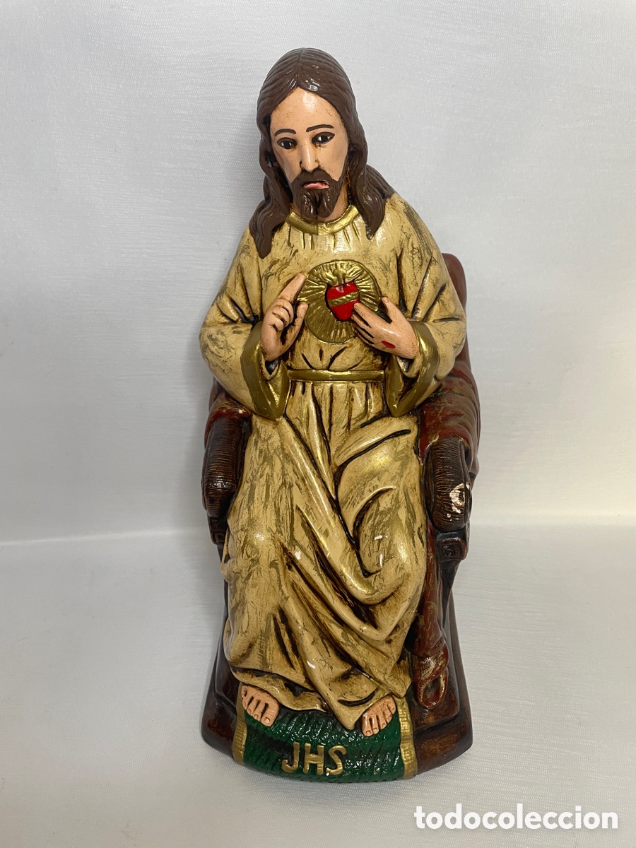 Arte: ESCULTURA SAGRADO CORAZ&Oacute;N - Foto 2