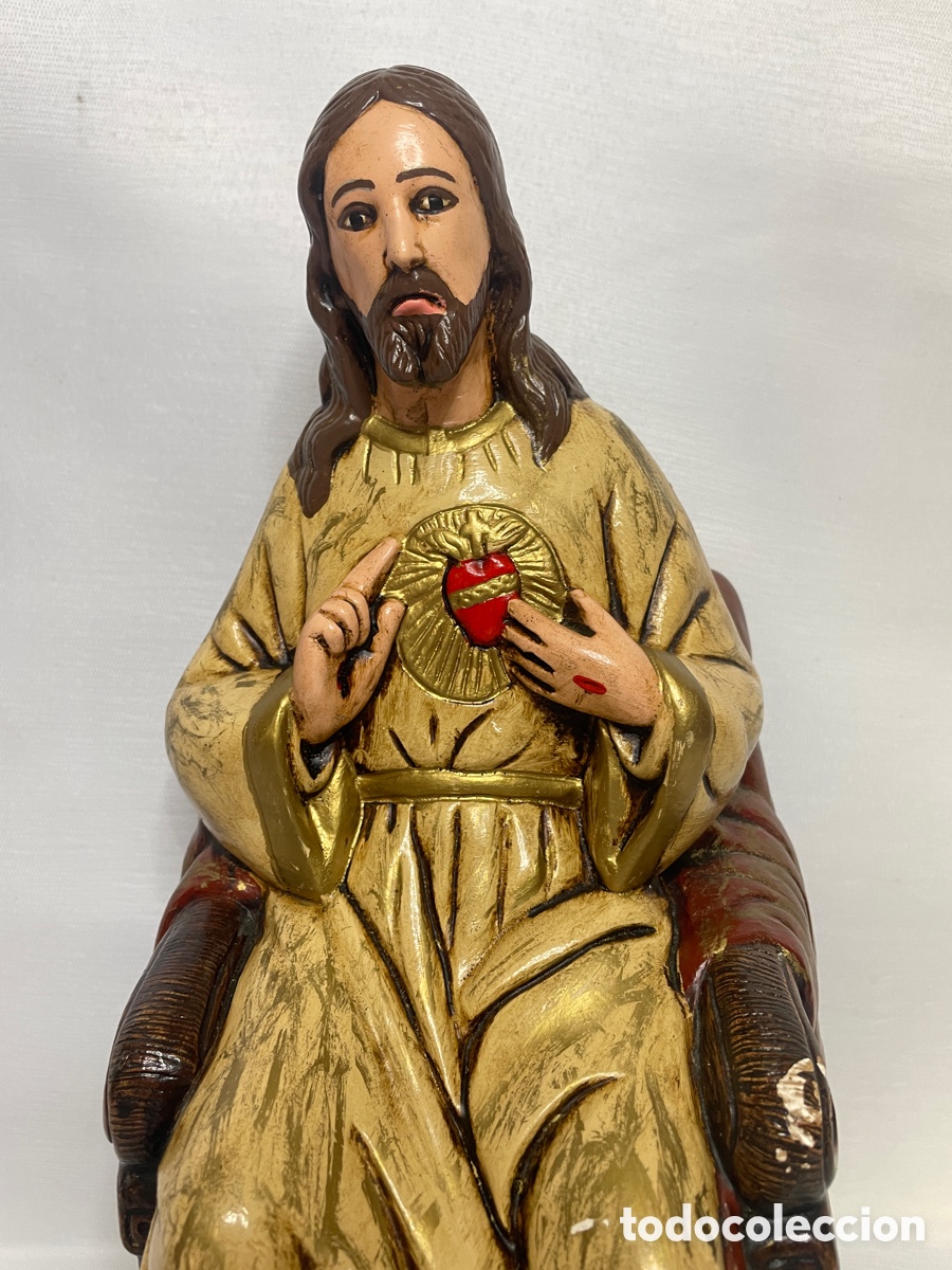 Arte: ESCULTURA SAGRADO CORAZ&Oacute;N - Foto 4
