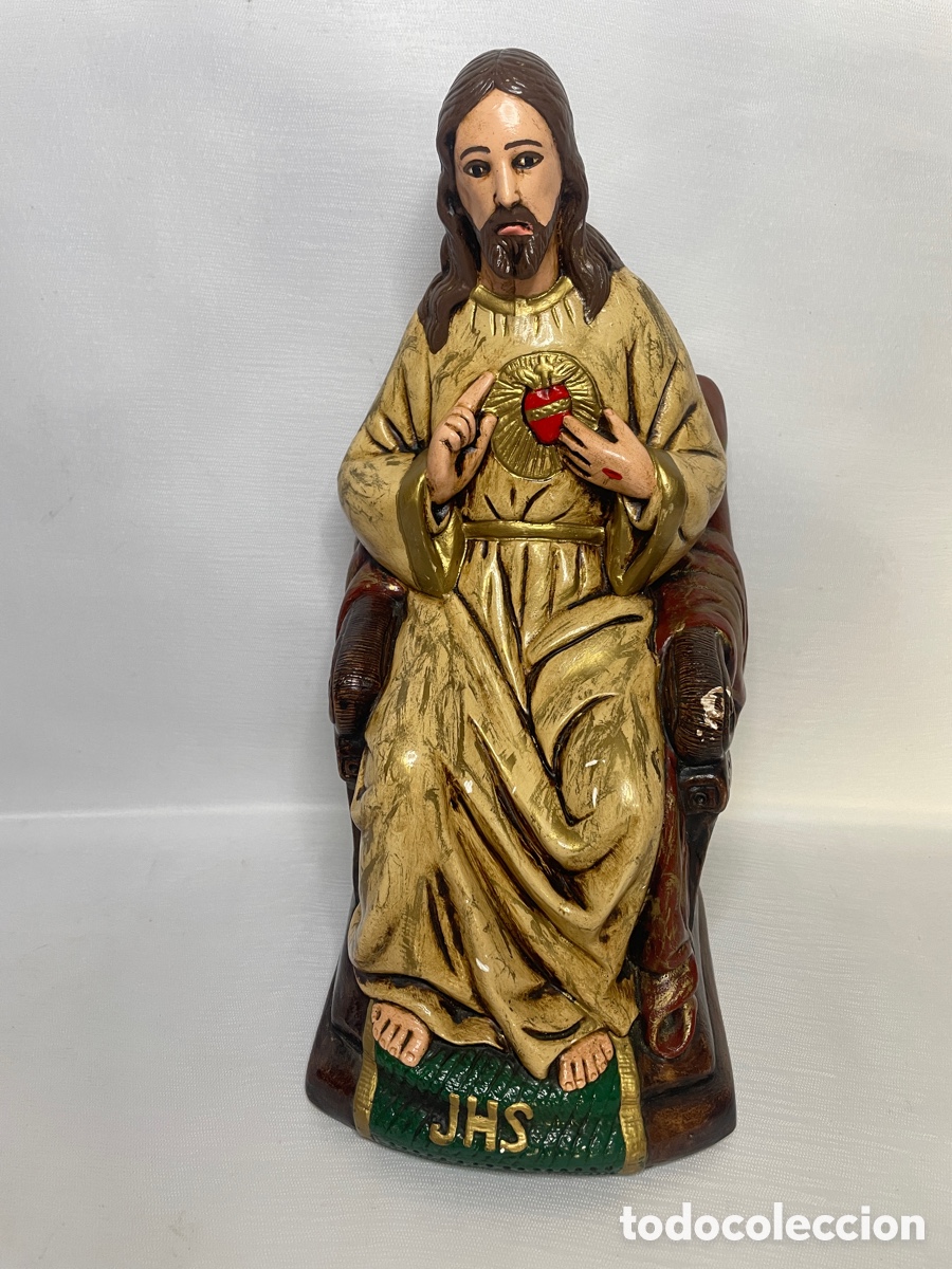 Arte: ESCULTURA SAGRADO CORAZ&Oacute;N - Foto 1