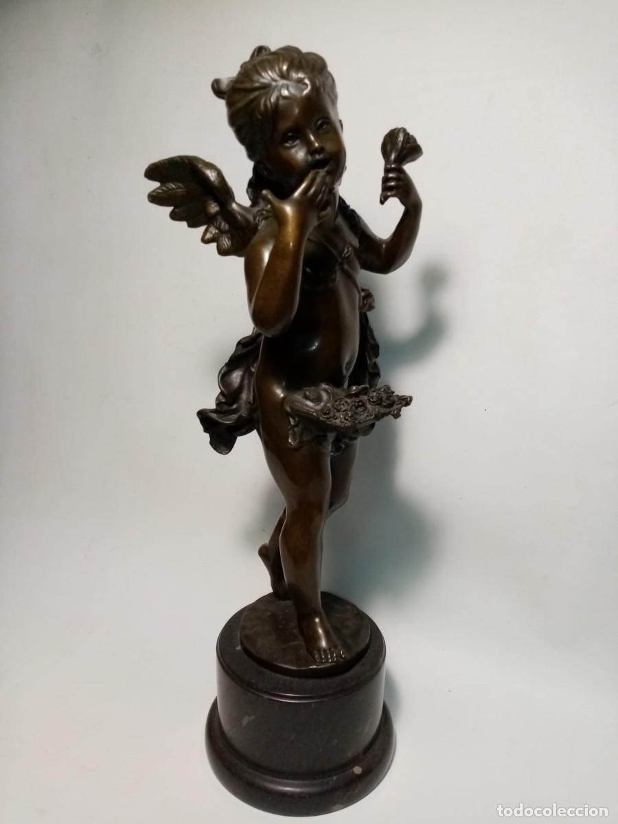 Arte: escultura de bronce-querubin- - Foto 5