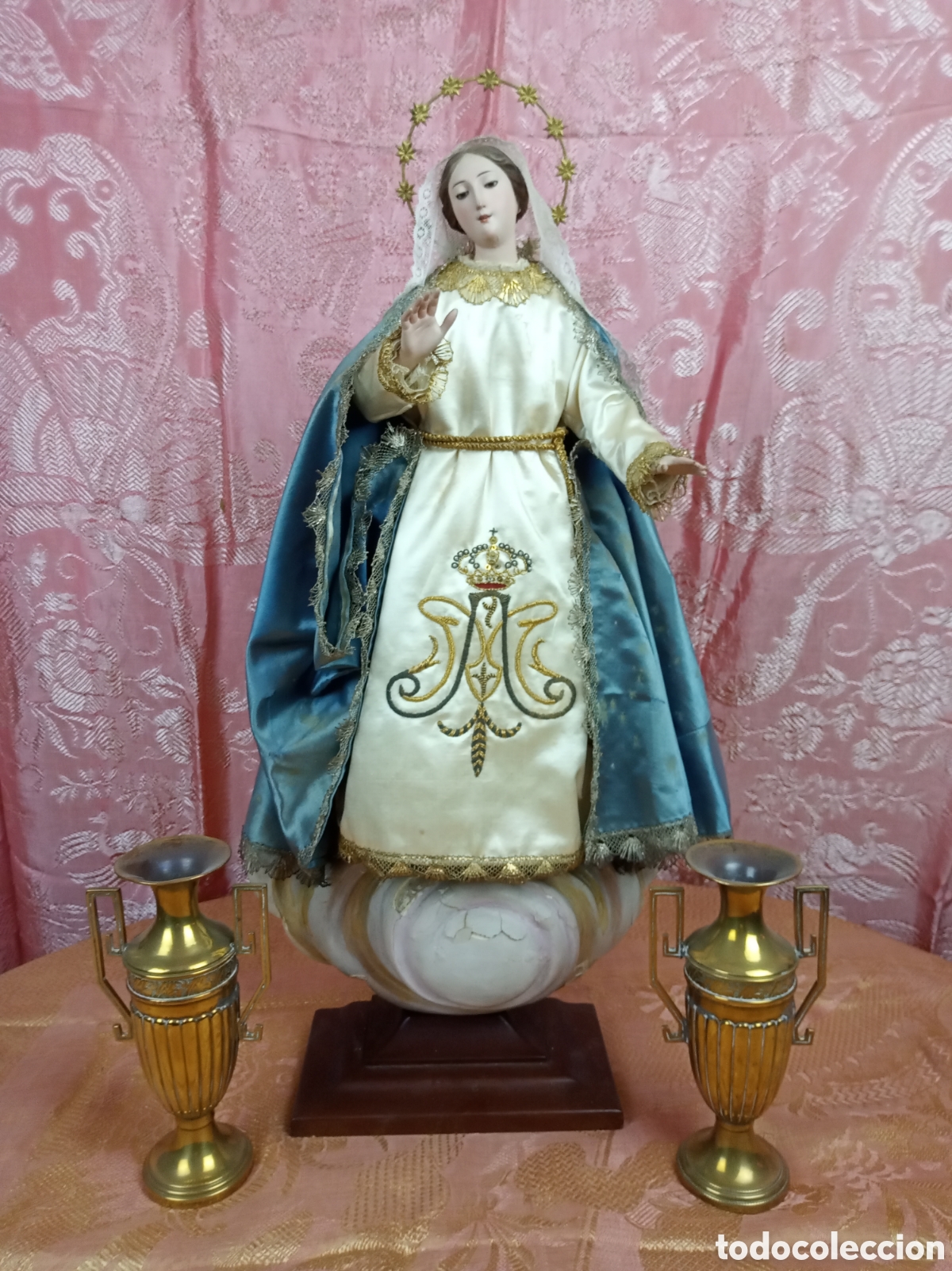 Arte: Antigua Inmaculada Concepci&oacute;n S.XIX 65CMS - Foto 2