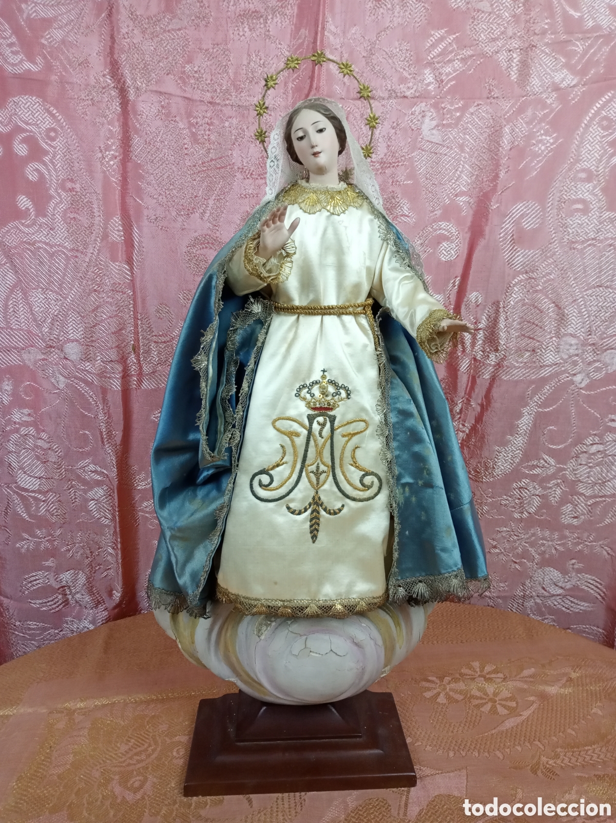 Arte: Antigua Inmaculada Concepci&oacute;n S.XIX 65CMS - Foto 3