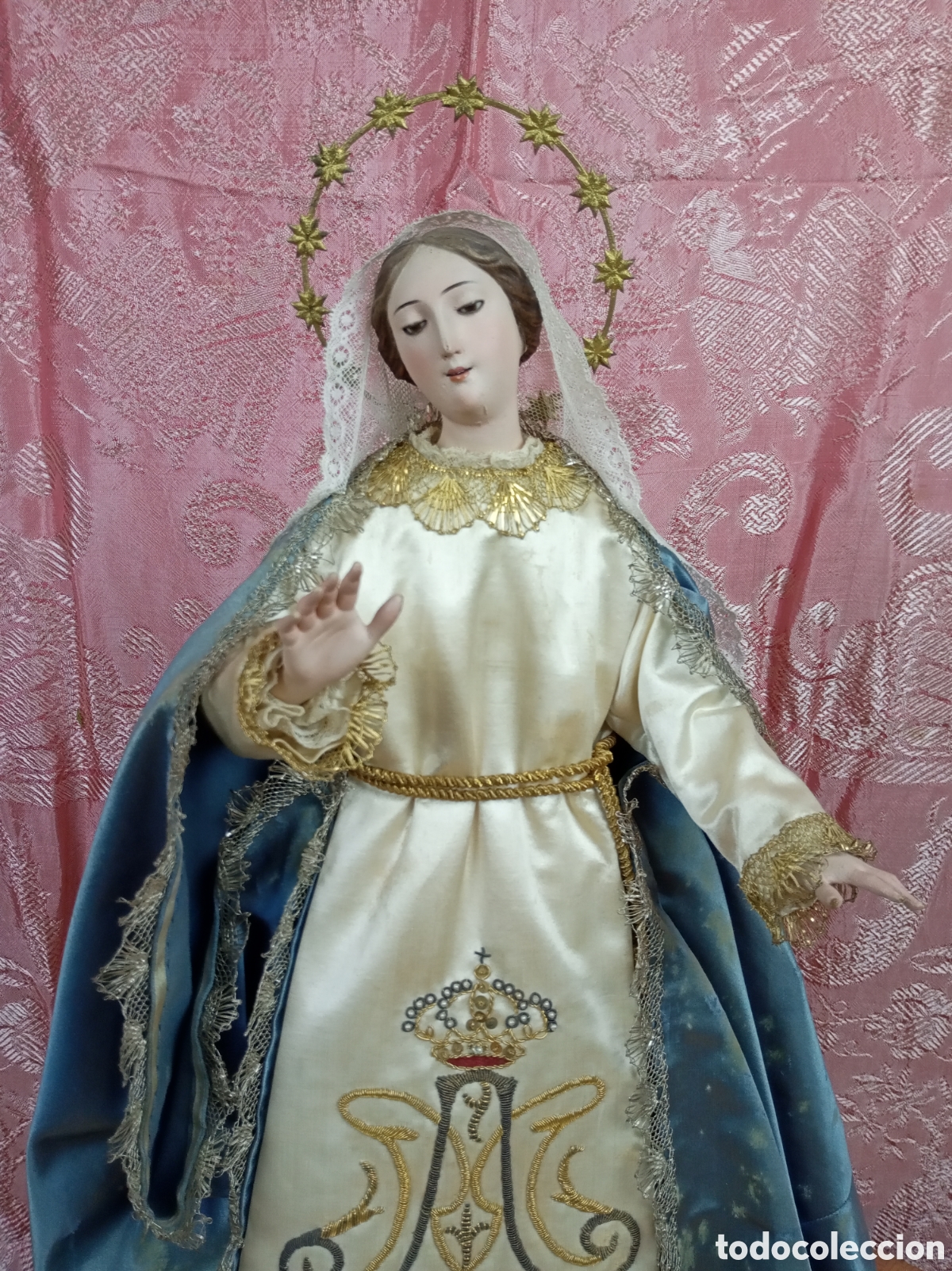 Arte: Antigua Inmaculada Concepci&oacute;n S.XIX 65CMS - Foto 4