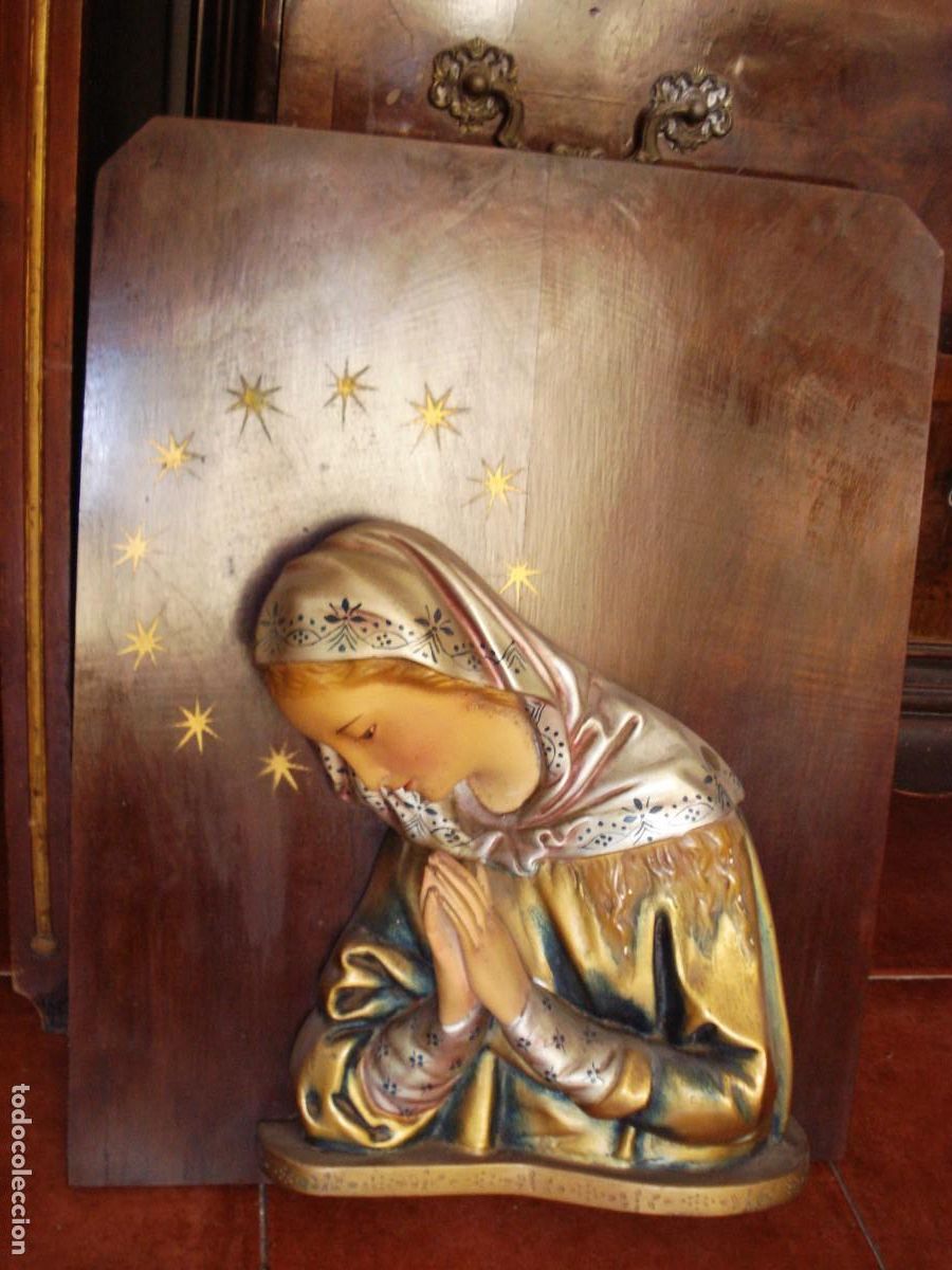 Arte: PLAFON DE LA INMACULADA MADERA Y YESO POLICROMADO - Foto 5