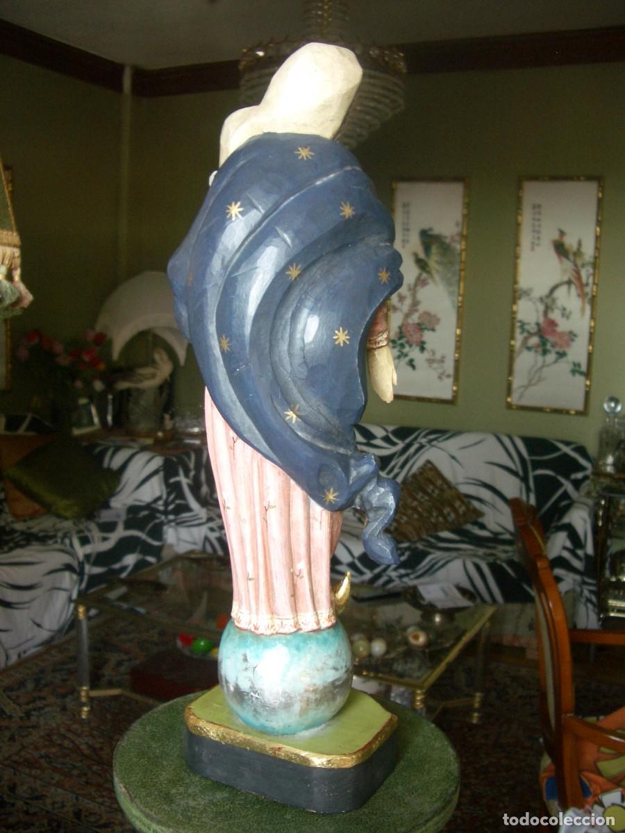 Arte: Virgen Mar&iacute;a talla de madera. 46 cm./ - Foto 5