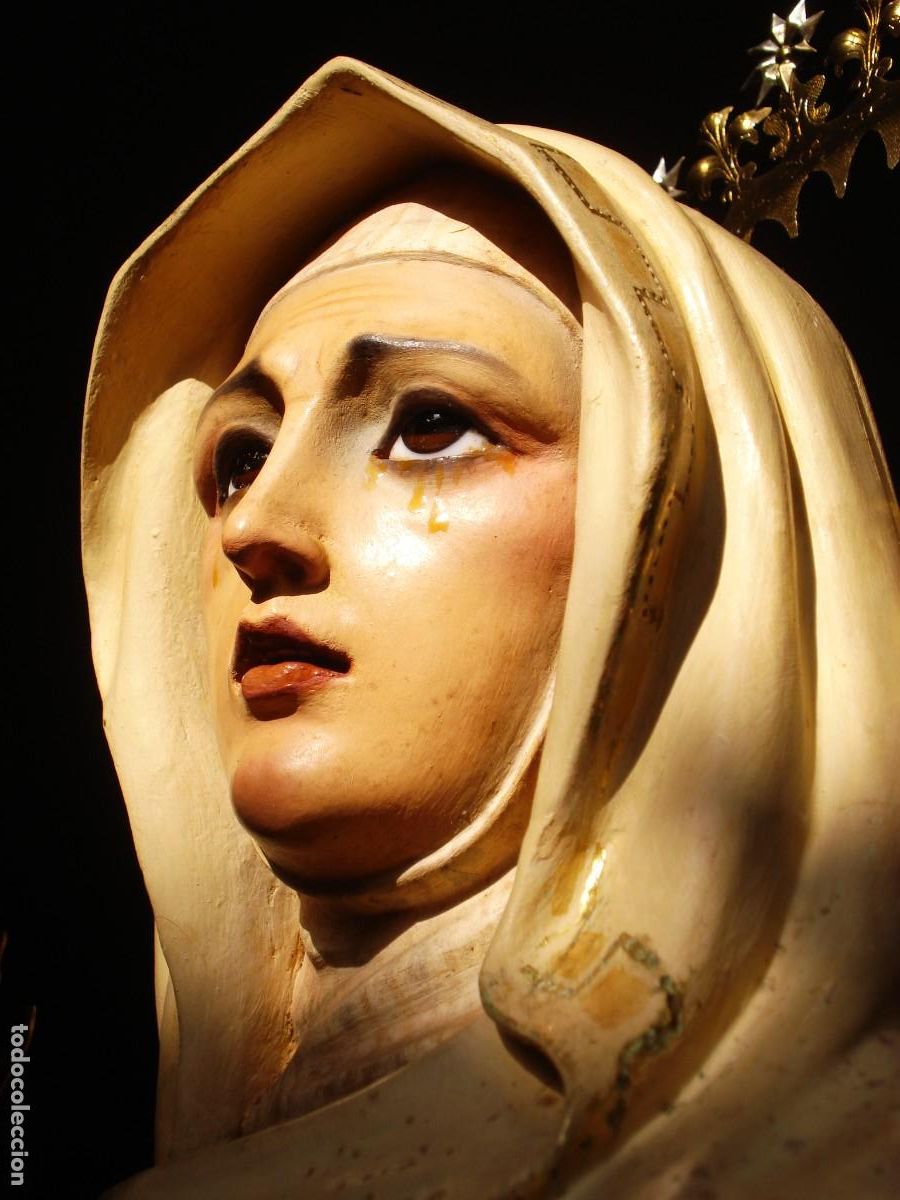 Arte: MATER DOLOROSA GRANDES MEDIDAS EXTRAORDINARIA TALLA DE MADERA REIXACH CAMPANYA