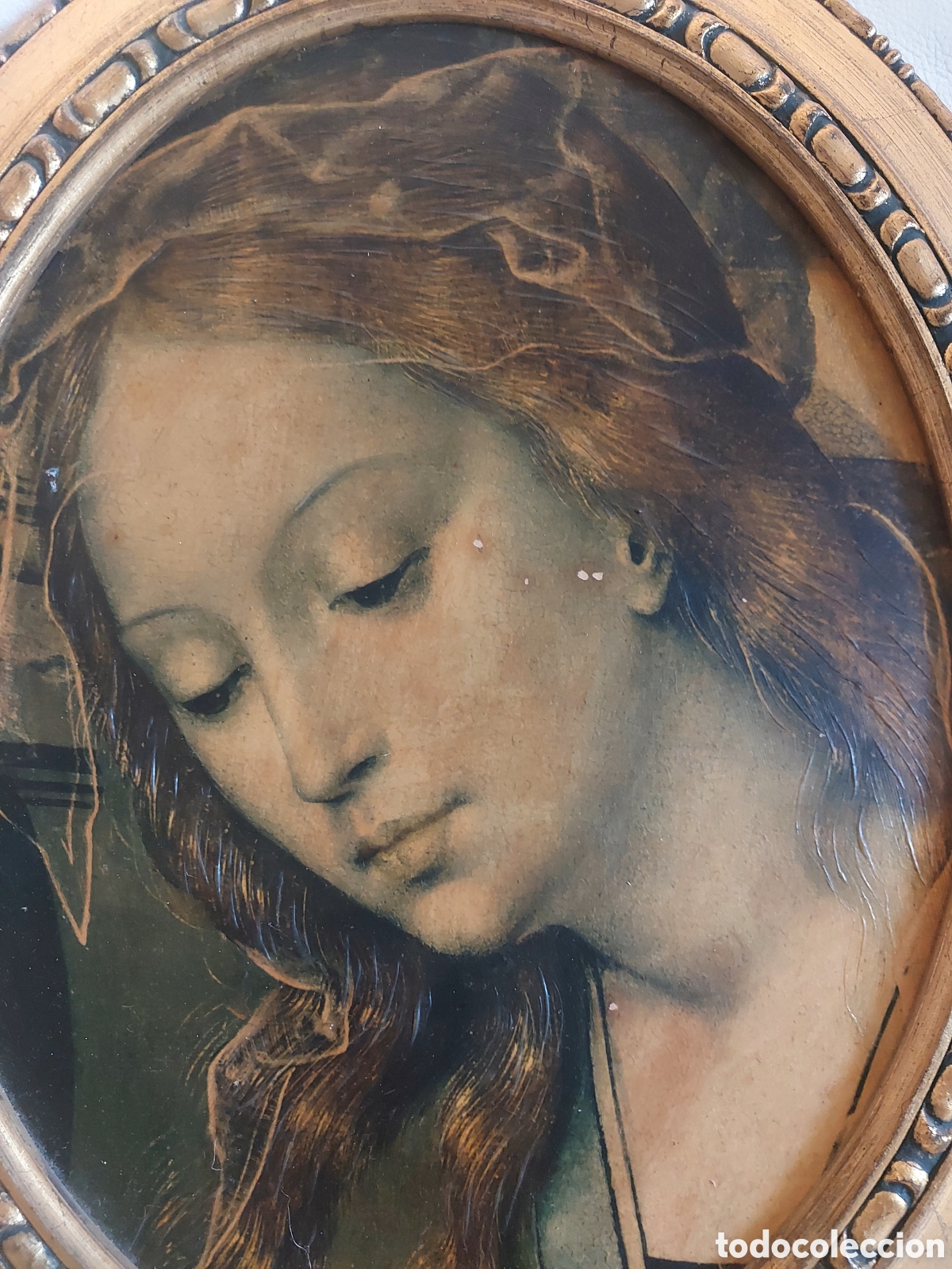 Arte: Cuadro de la Virgen sobre tabla de madera - Foto 2