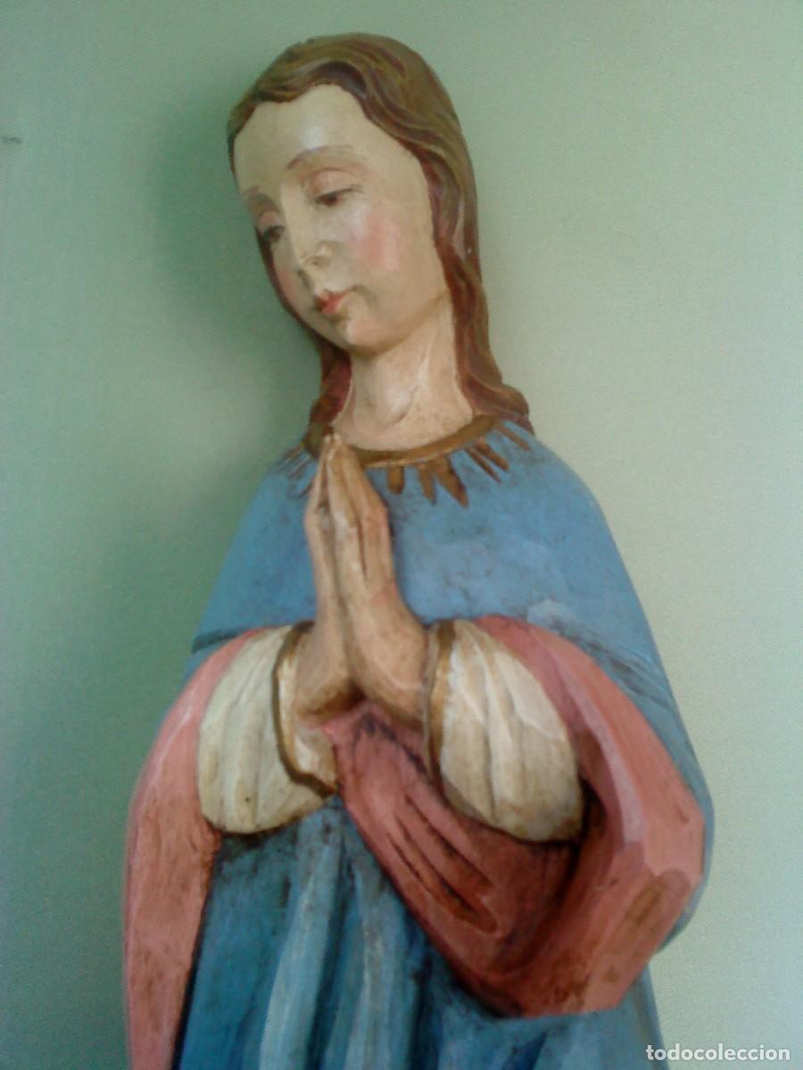 Arte: Virgen Mar&iacute;a Inmaculada en talla de madera - Foto 6