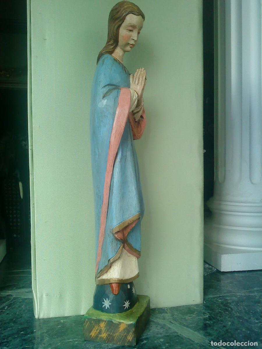 Arte: Virgen Mar&iacute;a Inmaculada en talla de madera - Foto 7
