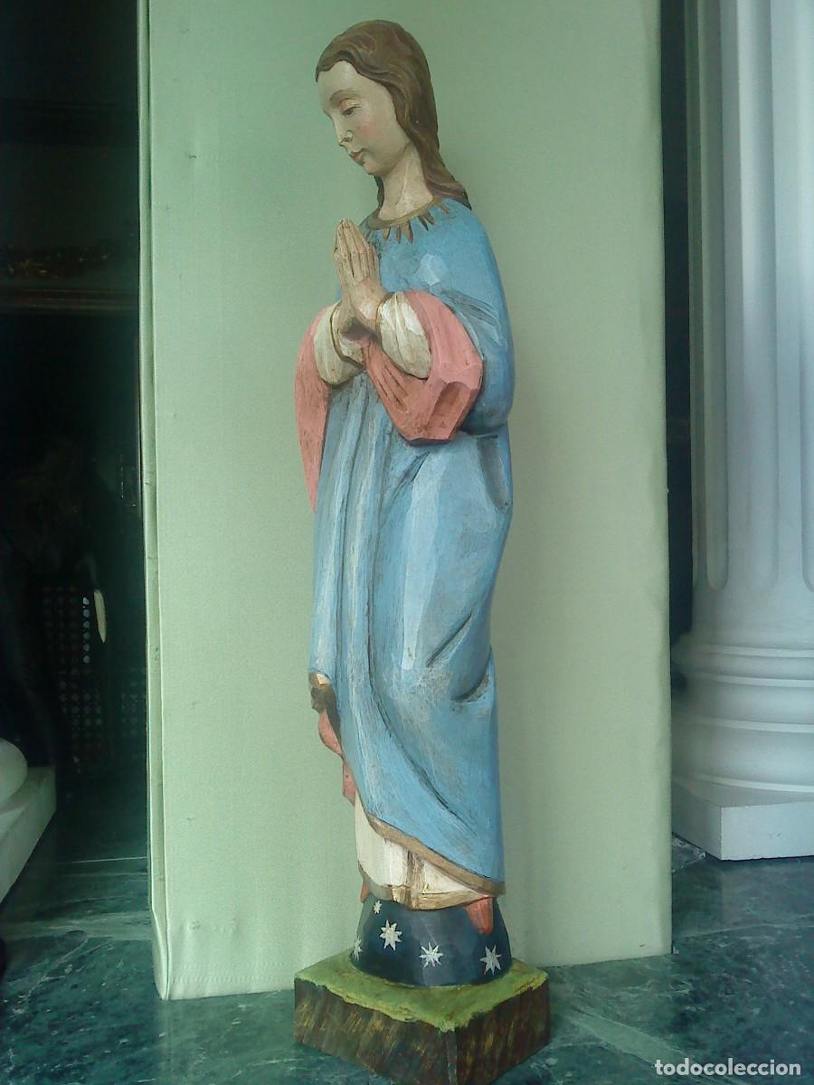 Arte: Virgen Mar&iacute;a Inmaculada en talla de madera - Foto 8