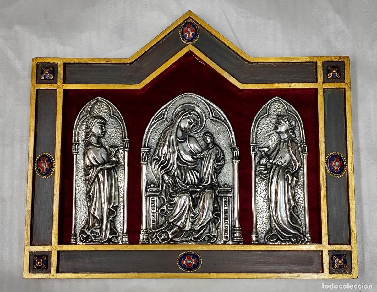 Arte: TR&Iacute;PTICO DE LA NATIVIDAD REPUJADO EN PLATA - Foto 1