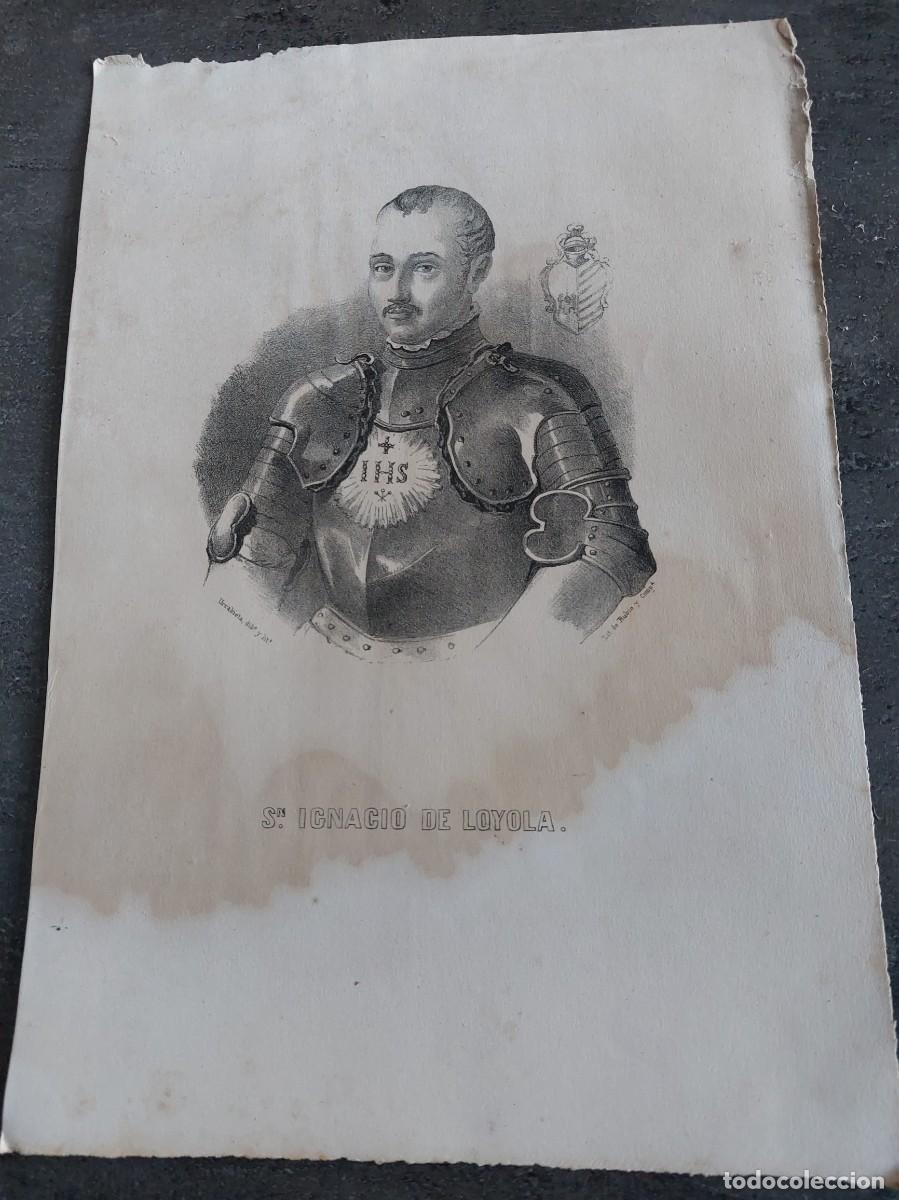 Arte: San Ignacio de Loyola - litograf&iacute;a - Foto 1
