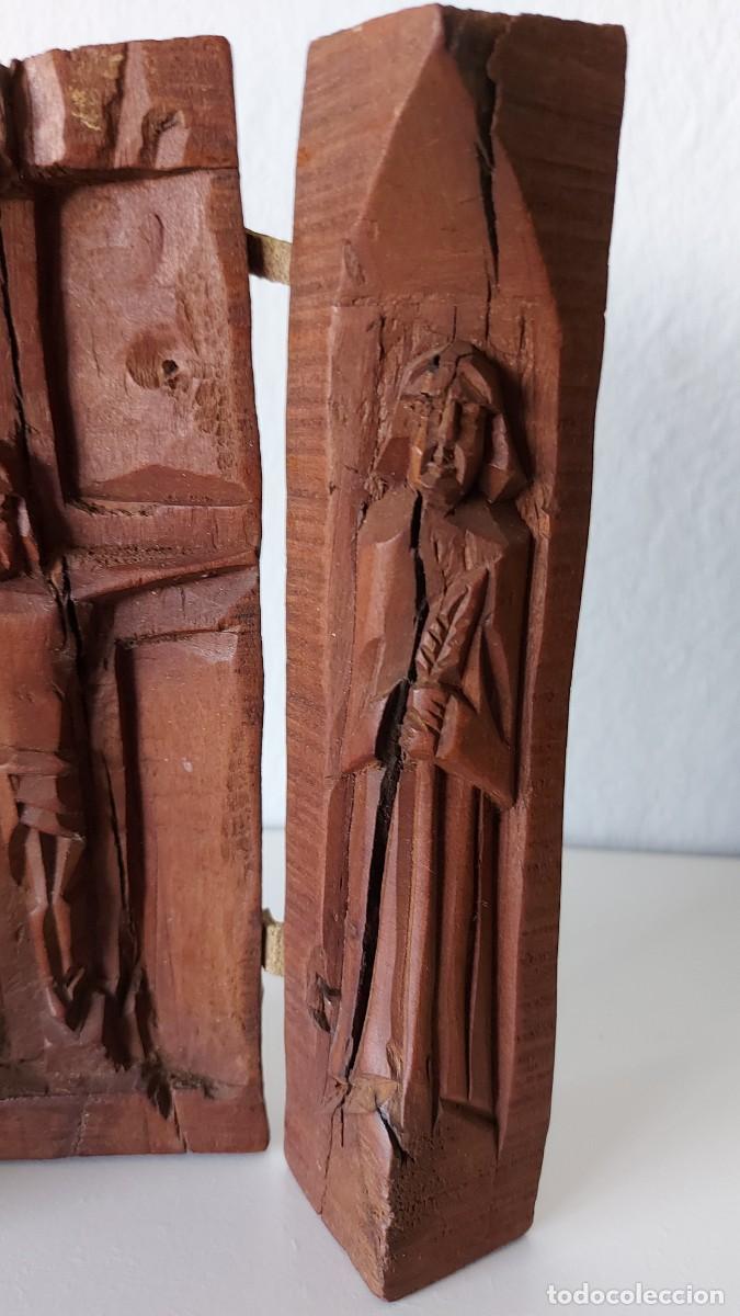 Arte: TRIPTICO TALLADO EN MADERA - Foto 4