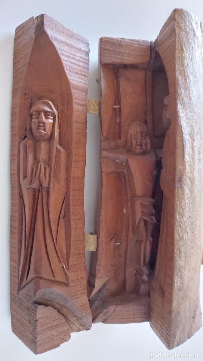 Arte: TRIPTICO TALLADO EN MADERA - Foto 7