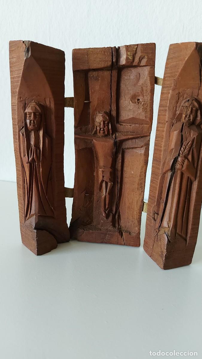 Arte: TRIPTICO TALLADO EN MADERA - Foto 12