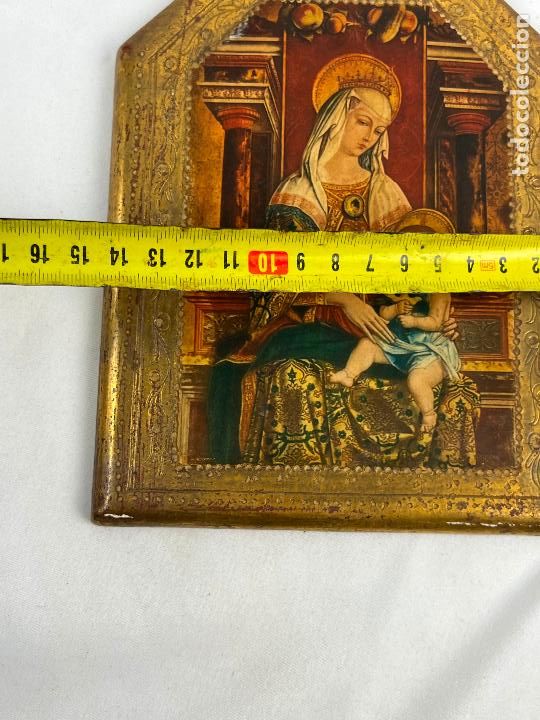 Arte: ICONO RELIGIOSO VIRGEN EN MADERA - Foto 7