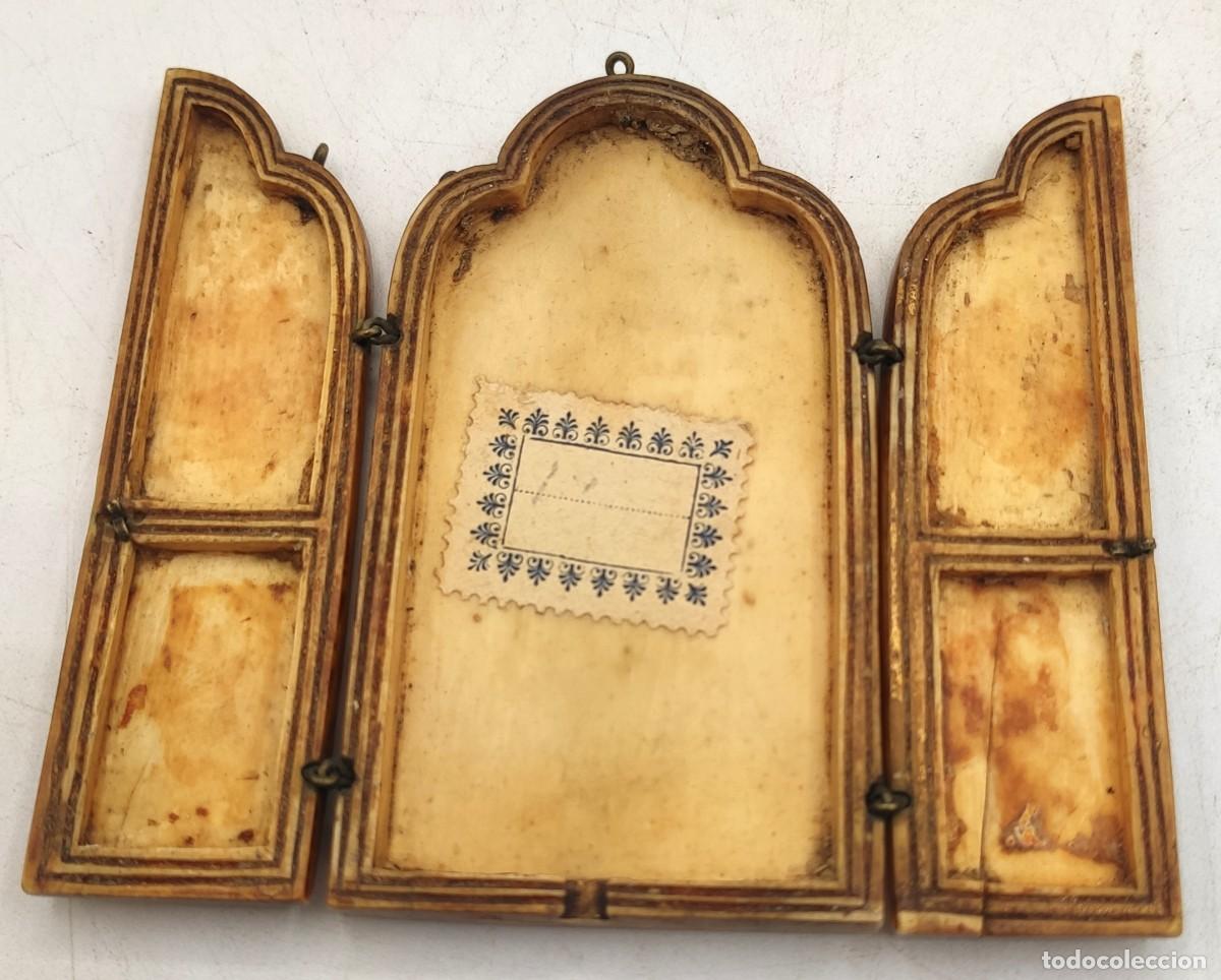 Arte: Tr&iacute;ptico en hueso, probablemente del siglo XVI. - Foto 3