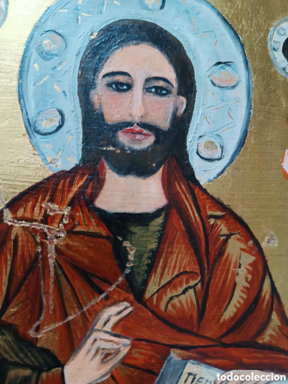 Arte: &Iacute;cono ruso Deesis al oleo sobre tabla - Foto 5
